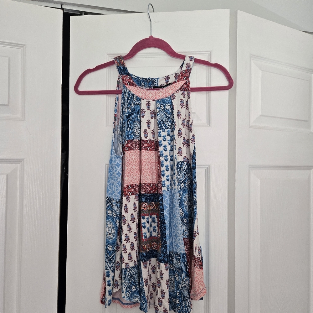 Cable & Gauge Multicolor Patchwork Sleeveless Blouse